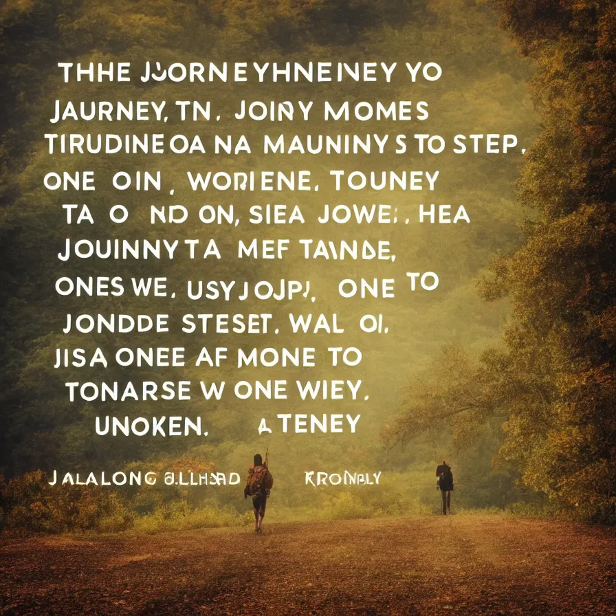 Prompt: the journey of a thousand miles begins with one step.