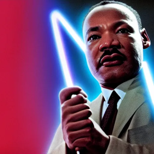 Image similar to martin luther king as mace windu in star wars, 8k resolution, full HD, cinematic lighting, award winning, anatomically correct