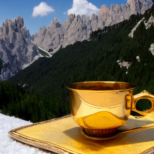 Image similar to the golden cup of dolomites