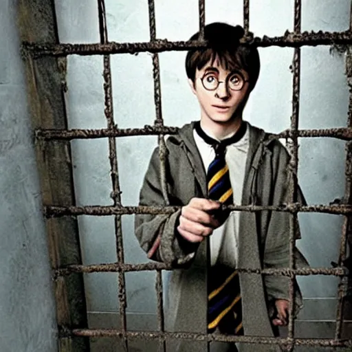 Prompt: harry potter in azkaban jail