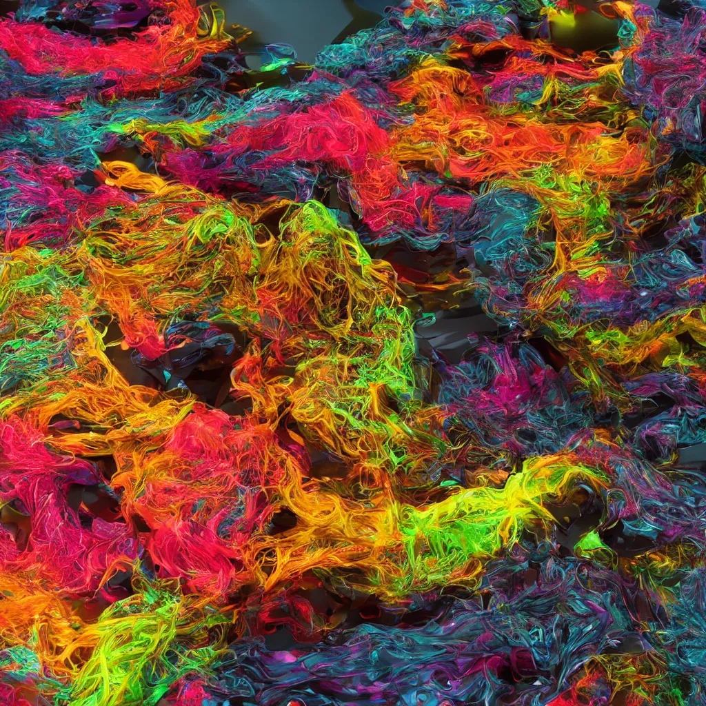 Image similar to painful pleasures by lynda benglis, octane render, colorful, 4 k, 8 k