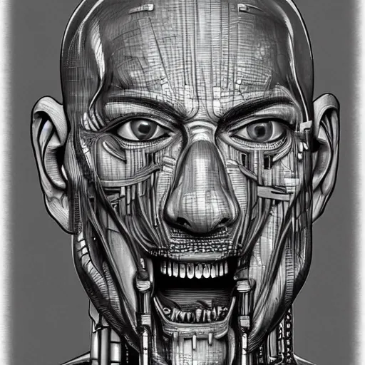 Image similar to Jeff Bezos as imagined by Hans Ruedi Giger