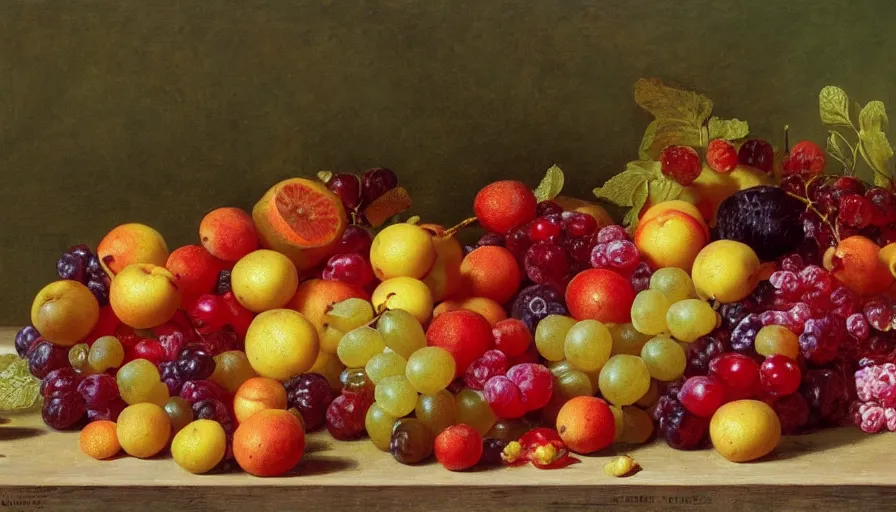 Image similar to a glorious bounty of summer fruits, by william mason brown