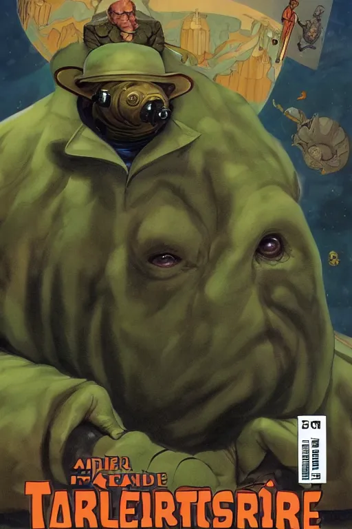 Prompt: colonel tardigrade bravely escapes the resonant mirrorpedes, comic book cover by Moebius and Alex Ross, intricately deteailed, trending on artstation