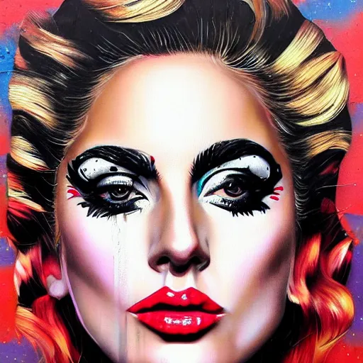 Prompt: a portrait of Lady Gaga, by Sandra Chevrier