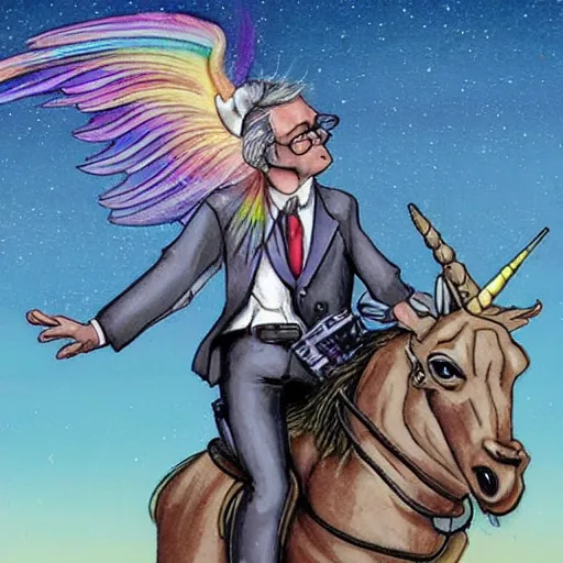 Prompt: mitch mcconnel riding a unicorn while shooting an ar - 1 5.