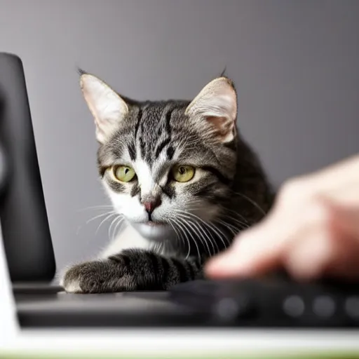 Image similar to cat using computer