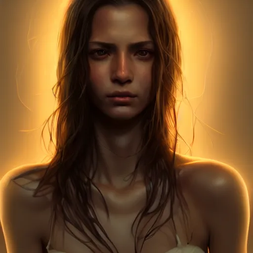 Image similar to portrait of a beautiful girl with scorpions around her, slight smile, digital painting, concept art, sharp focus, illustration, au naturel, hyper detailed, digital art, trending in artstation, cinematic lighting, studio quality, smooth render, unreal engine 5 rendered, octane rendered, art by hajime sorayama h 6 4 0