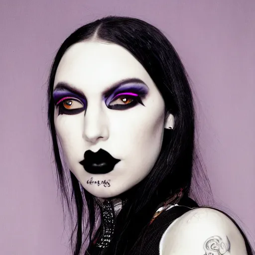 Image similar to a portrait of goth 0nbeauty, a photograph taken by Juan Francisco Casas