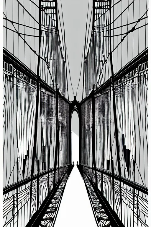Prompt: minimalist boho style art of colorful new york bridge, illustration, vector art