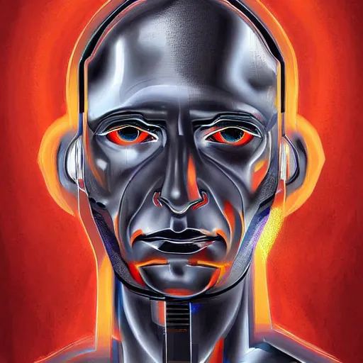 Image similar to Cyborg Putin, futuristic art, digital art, high quality