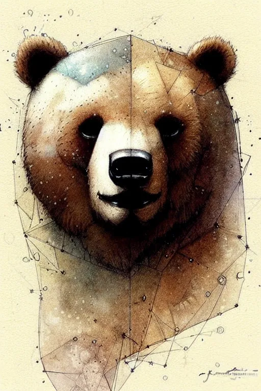 Image similar to !dream ((((( geometric bear face . muted colors.))))) by Jean-Baptiste Monge !!!!!!!!!!!!!!!!!!!!!!!!!!!