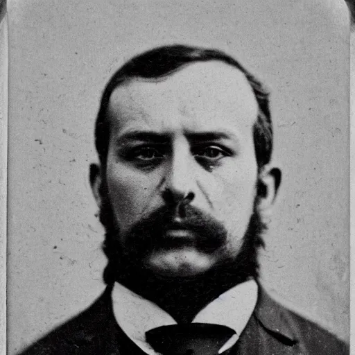 Prompt: victorian photograph of devlet bahceli, 1 8 9 0 s photography, 1 9 0 0, realistic face, symmetrical face, studio photograph, grainy, edwardian, old photo