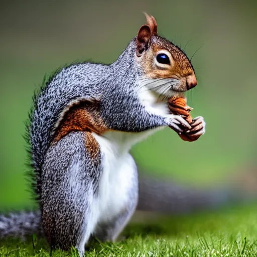 Image similar to ultra detailed photo of a squirrel with human arms