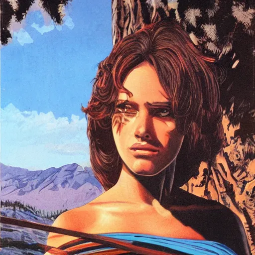 Prompt: a portrait of a character in a scenic environment by Deodato.