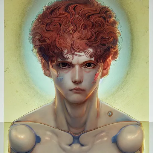 Image similar to prompt : roman panteon character portrait soft light painted by james jean and katsuhiro otomo and erik jones, inspired by evangeleon anime, smooth face feature, intricate oil painting, high detail illustration, sharp high detail, manga and anime 1 9 9 9