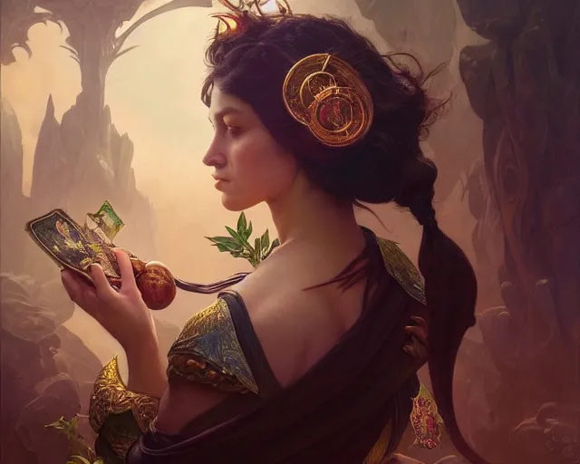 Image similar to photography of ma © ret oppenheim, deep focus, d & d, fantasy, intricate, elegant, highly detailed, digital painting, artstation, concept art, matte, sharp focus, illustration, hearthstone, art by artgerm and greg rutkowski and alphonse mucha