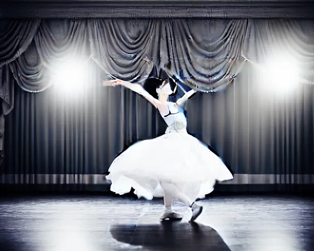 Prompt: waltz dancer bowing in a ballroom, realistic, award winning photograph