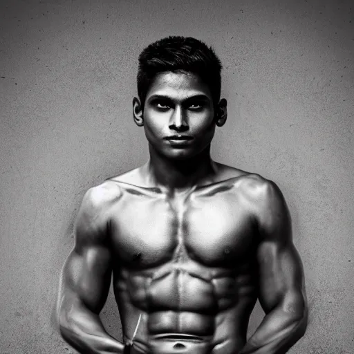 Image similar to a portrait of a beautiful athletic young male indian god, photographed by andrew thomas huang, artistic