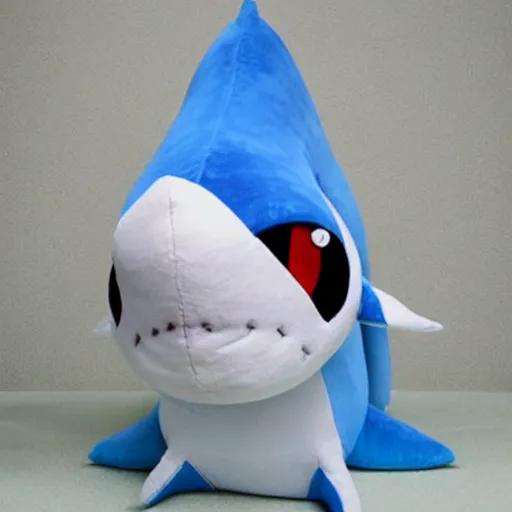 Prompt: BLaHAJ the plush shark as the president of the united states