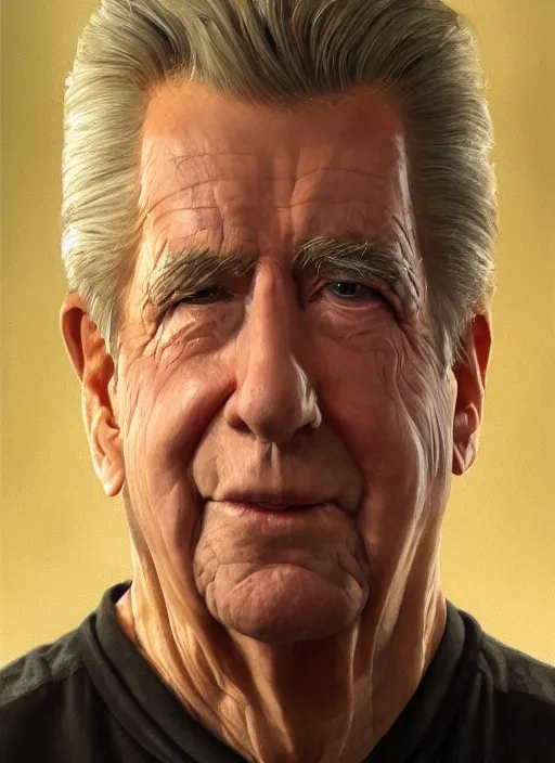 Prompt: portrait of Clu Gulager, highly detailed, centered, solid color background, digital painting, artstation, concept art, smooth, sharp focus, illustration, artgerm, donato giancola, Joseph Christian Leyendecker, Les Edwards, Ed Repka, WLOP