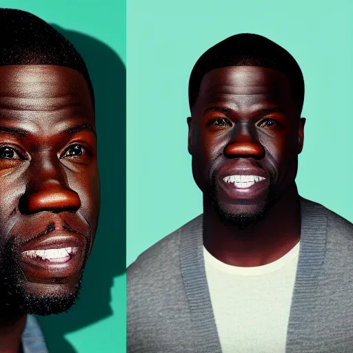 Image similar to a detailed portrait of Kevin Hart in the style of Freemont Thompson, 8k, ornate, intricate