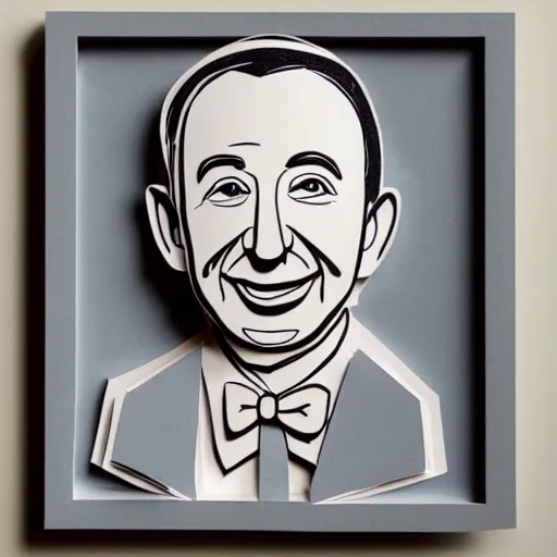 Image similar to a cut paper sculpture of walt disney