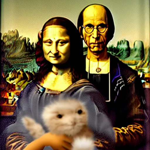 Prompt: painting of mona lisa in style of american gothic
