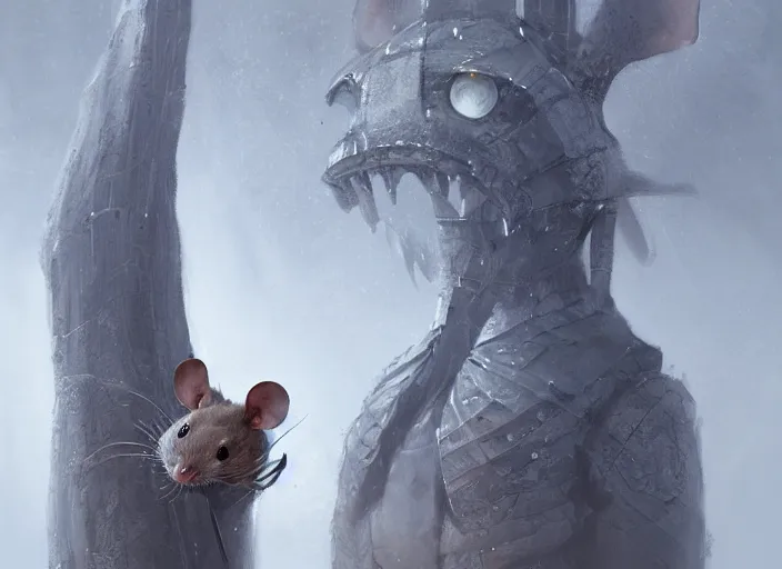 Image similar to ashigaru mouse, hard focus, art station, by jessica rossier and hr giger, cinematic