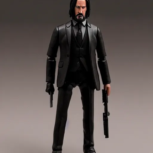 Prompt: john wick action figure