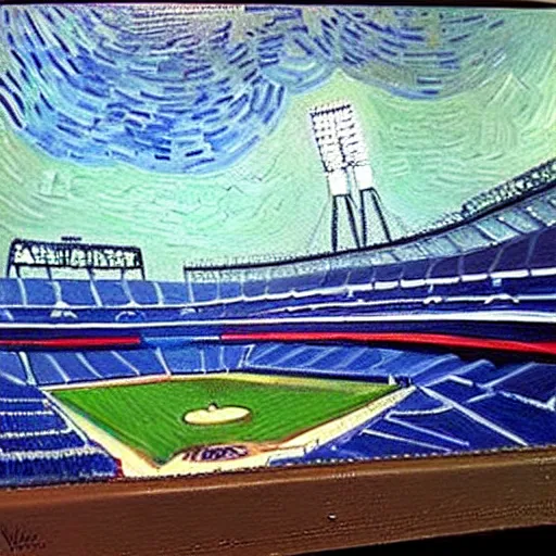 Prompt: a beautiful painting of the rogers centre, oil on canvas, by van gogh