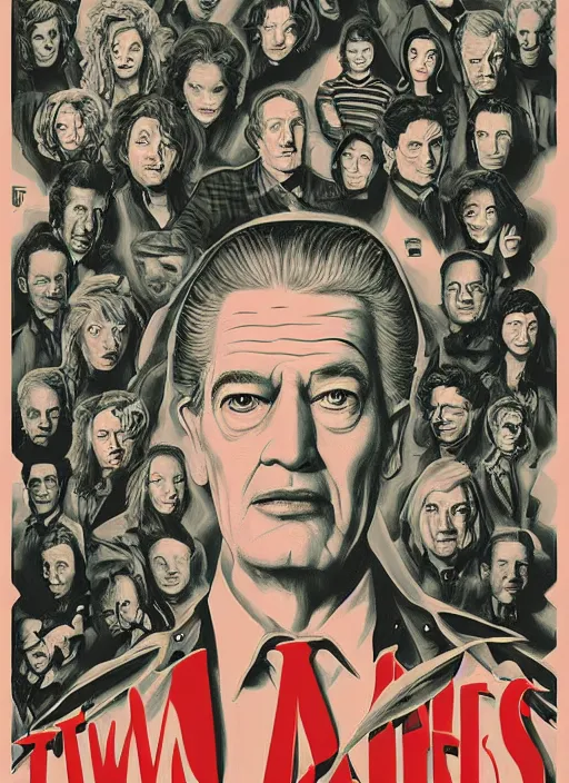 Prompt: twin peaks movie poster art by mike koelsch