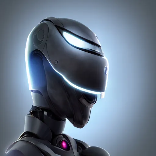 Prompt: very very beautiful furry art, bust profile picture of a male robotic anthro dolphin, dark visor covering eyes, integrated robotic snout smoothly protruding from under visor, commission on furaffinity, cgsociety, octane render, disney