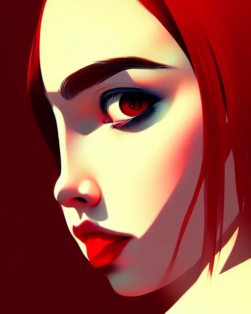 Prompt: a detailed portrait of a woman by ilya kuvshinov, digital art, dramatic lighting, dramatic angle