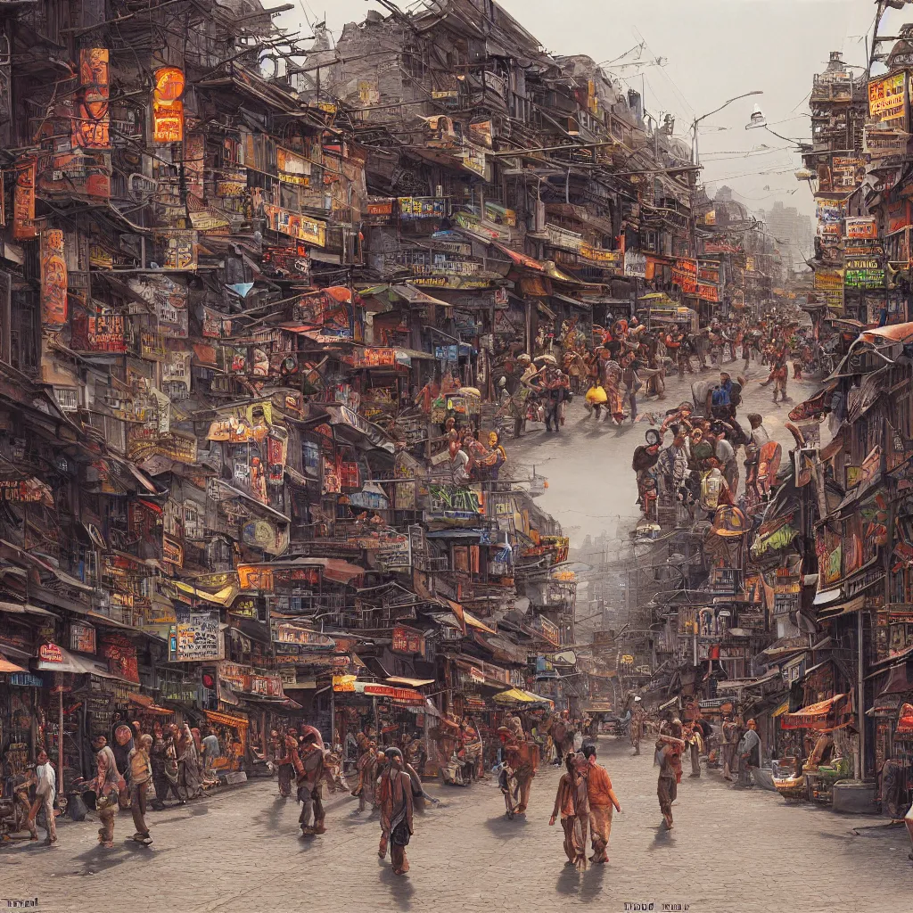 Image similar to detailed painting of gang nam street, trending on art station, by ted nasmith