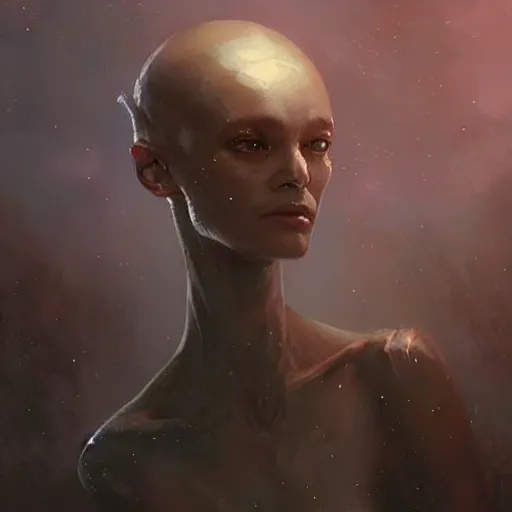 Image similar to the most beautiful alien being that ever existed - art by greg rutkowski