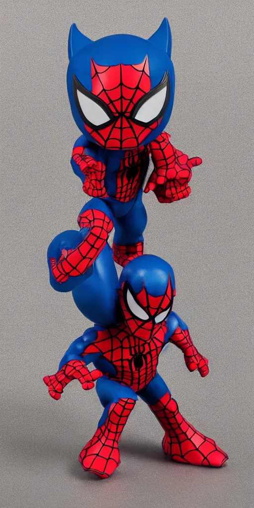 Prompt: wolverine::Spider-man, vinyl toy figurine, 4k, top down lighting, denoise