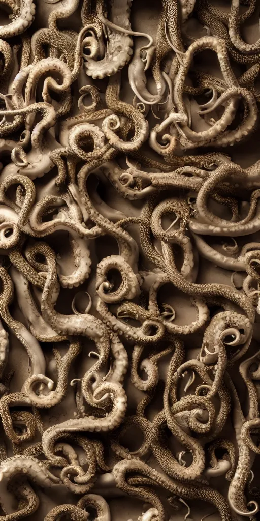 Image similar to a wideshreen photo of a huge cabinet full of octopuses cinematic lighting, silverplate, hyper realistic, very detailed, Octane render 8k