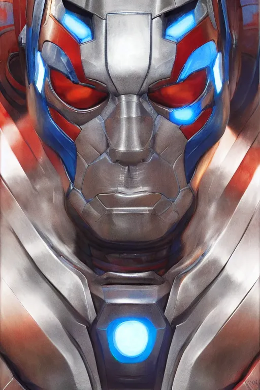 Prompt: Portrait of Willem Dafoe as Iron Patriot without helmet, marvel comics, dark, intricate, highly detailed, smooth, artstation, digital illustration by Ruan Jia and Mandy Jurgens and Artgerm and Wayne Barlowe and Greg Rutkowski and Zdislav Beksinski