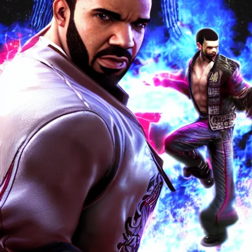 Image similar to drake, as a character in tekken