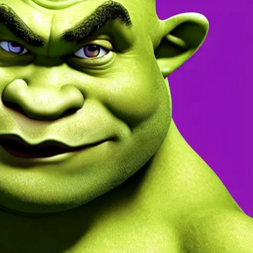 Image similar to shrek, but thin, well muscled and handsome