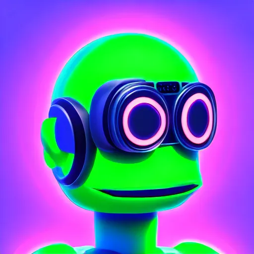 Prompt: digital futuristic electric pepe, artstation, modern, hyper detailed, robot, programming