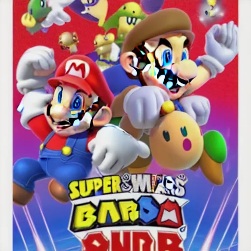 Image similar to super mario brothers and kirby super star ultra movie poster with pokemon super smash bros and princess peach star wars theme pokemon style detailed and accurate eyes