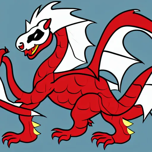 Image similar to vector art of welsh dragon and panda mixed, intercrossed, chimera, welsh flag, adobe illustrator