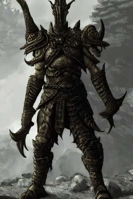 Image similar to Todd Howard as Dragonborn in Skyrim , concept art