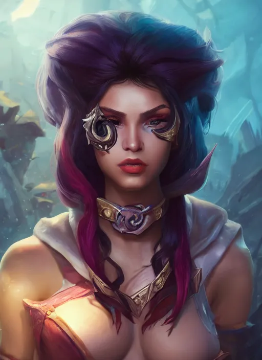 Image similar to samira from league of legends, using a pirate patch in her eye, au naturel, hyper detailed, digital art, trending in artstation, cinematic lighting, studio quality, smooth render, unreal engine 5 rendered, octane rendered, art style by klimt and nixeu and ian sprigger and wlop and krenz cushart