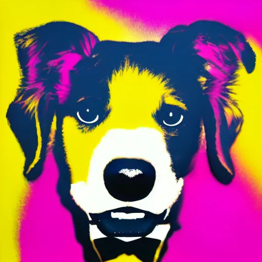 Prompt: a happy puppy by andy warhol, digital art, trending on artstation