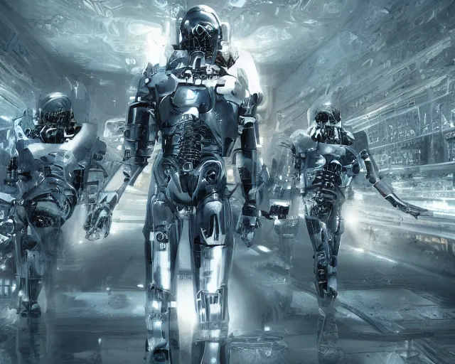 Image similar to love, joy, realistic textured magnetosphere humanoids, complex cybernetic glowing vortexes, large array, ornate, cinematic light shadows, hdr refractions, insanely detailed rendering, cybernetic civilisations, 8 k, *