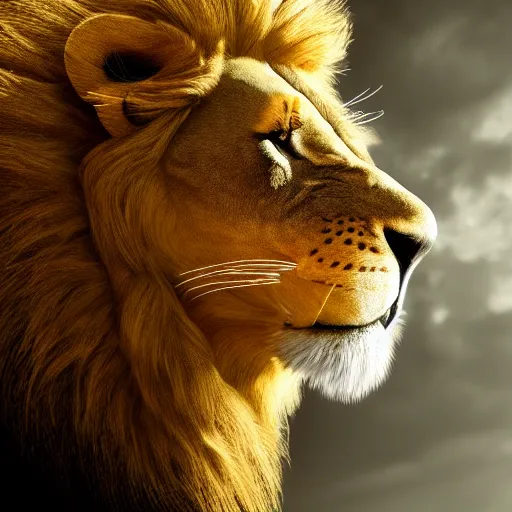 Image similar to a lion smoking a cigar, dramatic lighting, cinematic, establishing shot, extremely high detail, foto realistic, cinematic lighting, post processed, concept art, high details, cinematic, 8k resolution, beautiful detailed, photorealistic, digital painting, artstation, concept art, smooth, sharp focus, artstation trending, octane render, unreal engine