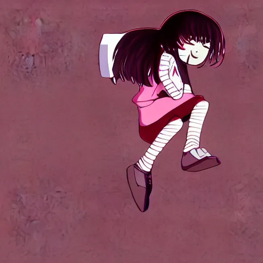 Prompt: Yume Nikki Madotsuki, hd 2d fan art